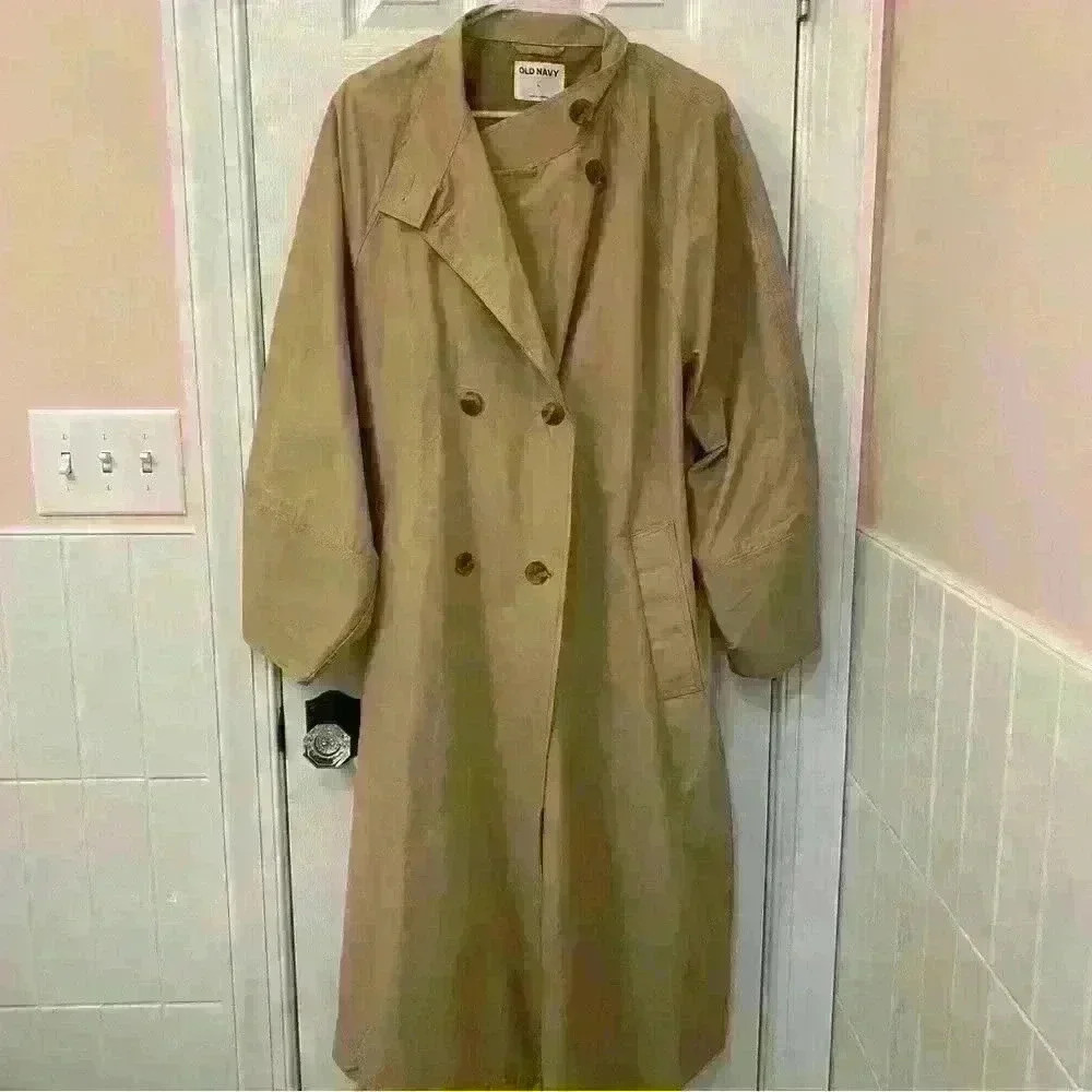 Tan Trench Coat Old Navy Size L NWT